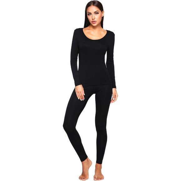 Comfort Fit Women's Bamboo Viscose Thermal Long John Set - S-3X for Cold Weather